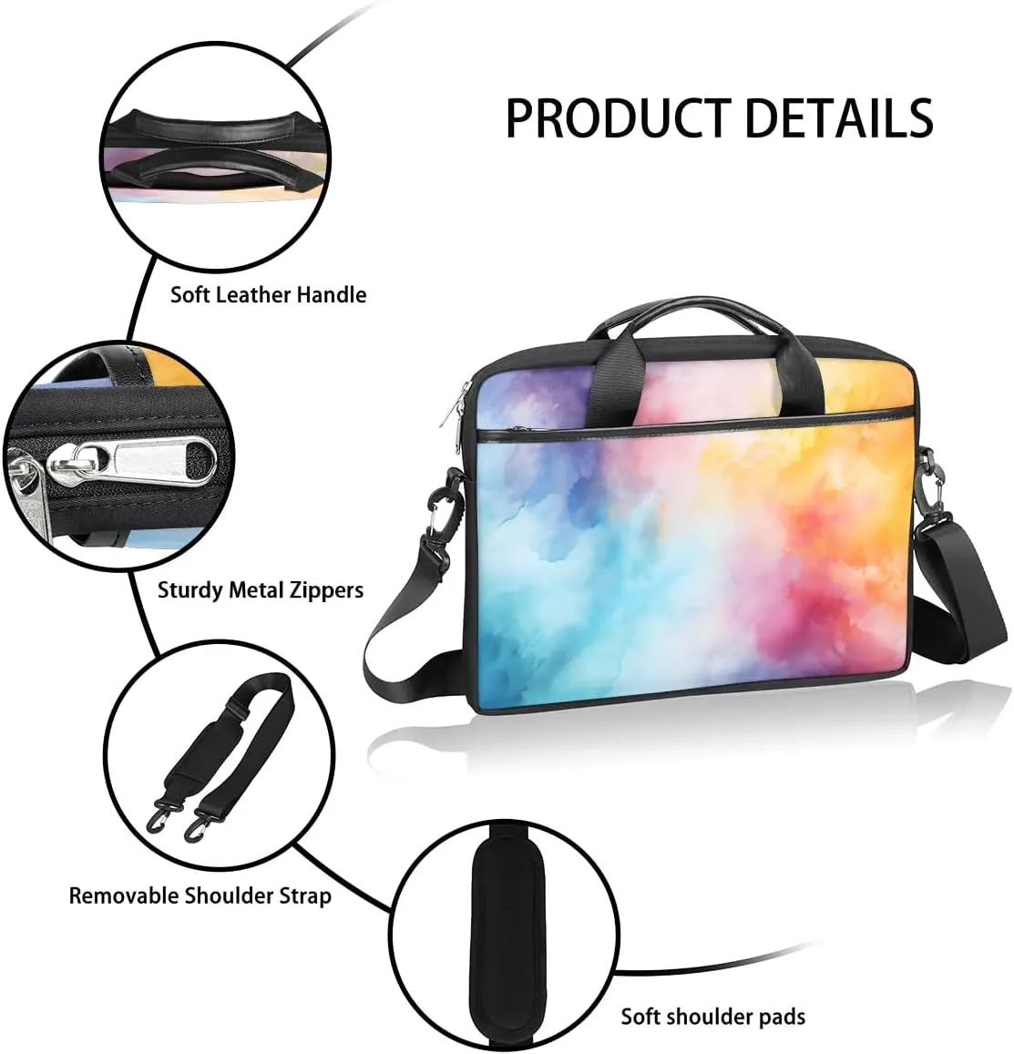 Laptop Shoulder Bag for 13-15 Inch Waterproof Laptop Sleeve Case Bag Slim Computer Carry Case Computer Cases for Laptops