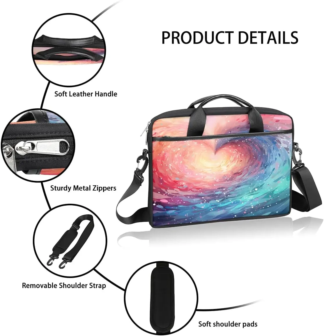 Laptop Shoulder Bag for 13-15 Inch Waterproof Laptop Sleeve Case Bag Slim Computer Carry Case Computer Cases for Laptops
