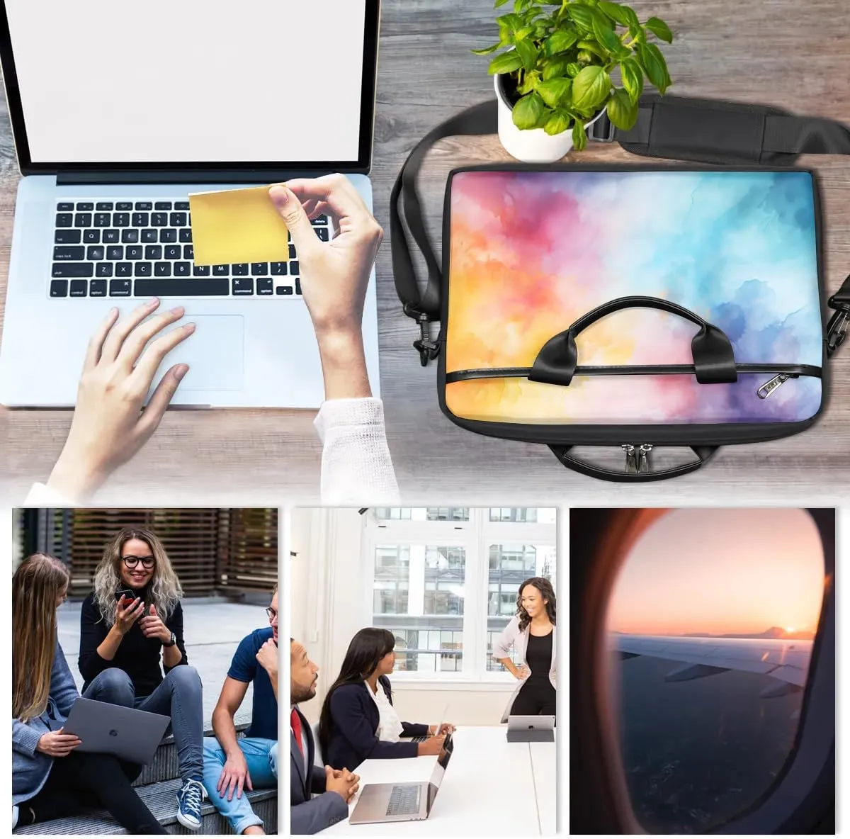 Laptop Shoulder Bag for 13-15 Inch Waterproof Laptop Sleeve Case Bag Slim Computer Carry Case Computer Cases for Laptops