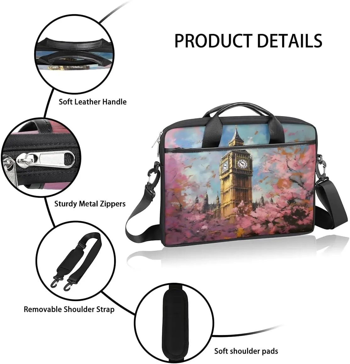Laptop Shoulder Bag for 13-15 Inch Waterproof Laptop Sleeve Case Bag Slim Computer Carry Case Computer Cases for Laptops
