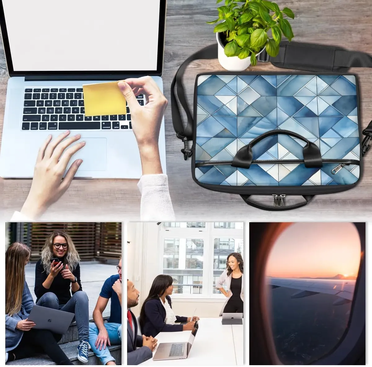 Laptop Shoulder Bag for 13-15 Inch Waterproof Laptop Sleeve Case Bag Slim Computer Carry Case Computer Cases for Laptops