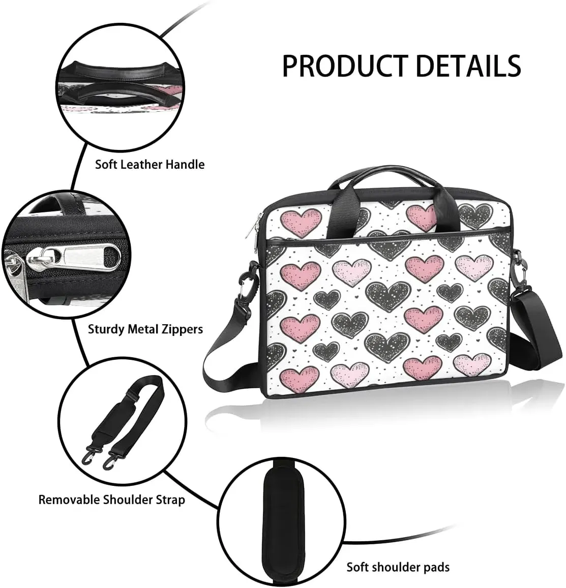 Laptop Shoulder Bag for 13-15 Inch Waterproof Laptop Sleeve Case Bag Slim Computer Carry Case Computer Cases for Laptops