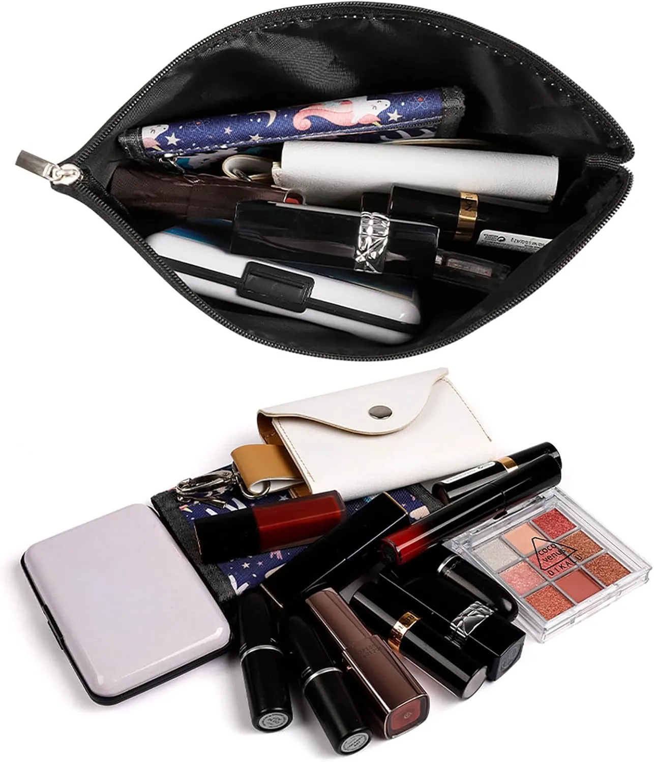 Large Capacity Cosmetic Bag Makeup Bag, Travel Pouch Make Up Purse Toiletry Storge Bag for Women (Lgbt Pride Rainbow Hearts)