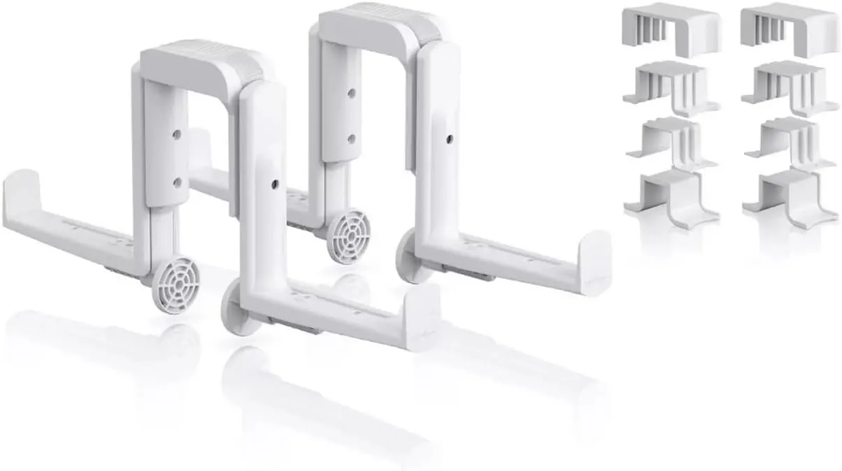 Lechuza -Accessories Duo Balcony Box Holder Adapter Set (4 Pieces) White, 4.5 x 48 x 20 cm, for Balcony Box Balcony, 19025