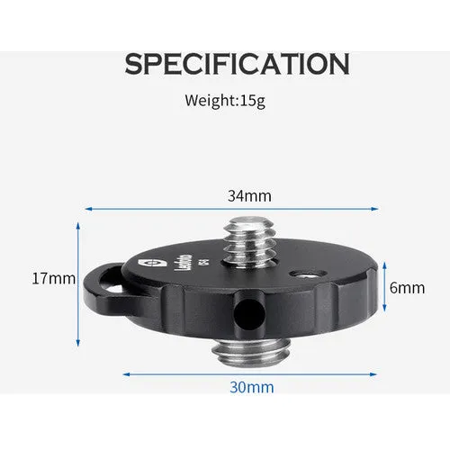 Leofoto CF-6 Conversion Adapter UNC 1/4" Nut Convert to UNC 1/4" Screw