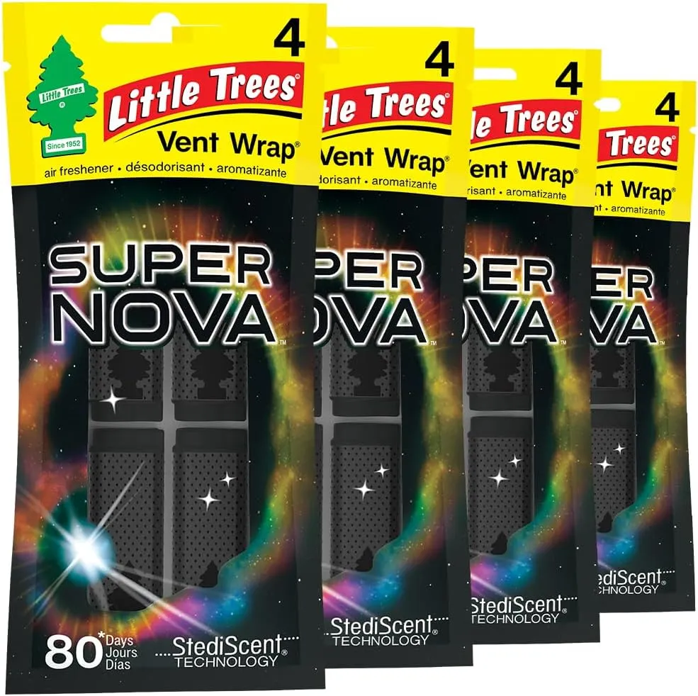 LITTLE TREES Car Air Freshener | Vent Wrap Provides Long-Lasting Scent, Invisibly Fresh! | Supernova, 16 Air Fresheners