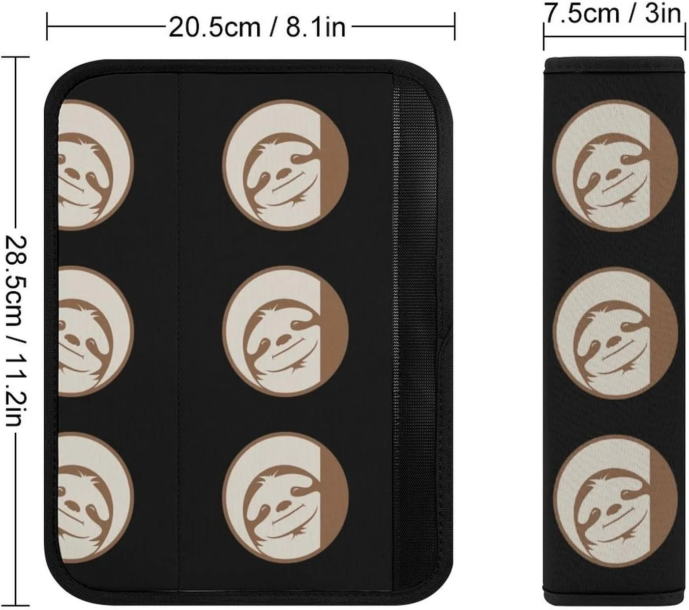 Lovely Sloth Fashion Car Seat Belt Cover Pad for Shoulder Bag Camera Soft Comfort Accessories 1PCS