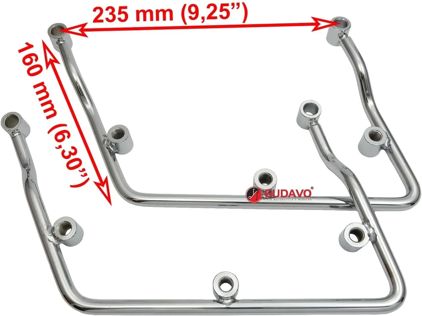 Luggage Racks Saddlebag Support Bars Steel Pannier Improved Design Compatible with Kawasaki Honda Harley-Davidson Yamaha Suzuki Ducati BMW Aprilia Triumph Indian (23.5cm)