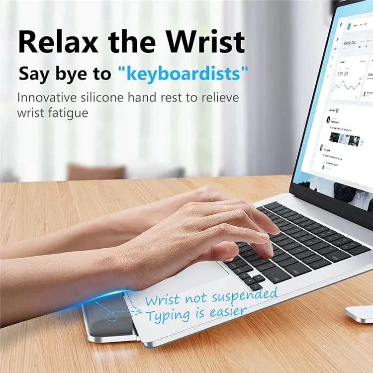 M8 Detachable Aluminum Alloy Laptop Riser Cooling Bracket with Silicone Wrist Support