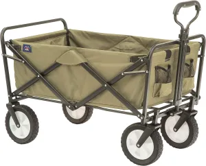 Mac Sports Folding Steel Frame Garden Utility Wagon Cart, Green (for Parts)