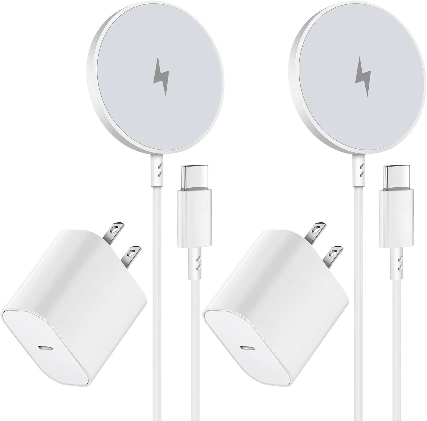 Magnetic Wireless Charger for iPhone 16 15 Wireless Charging,Fast Mag-Safe Charger 2Pack 6FT with Apple USB C Charging Block for iPhone 16 Pro Max/16Pro/15 Pro/16/15/14/13/12/Plus/AirPods 3/2/Pro 2