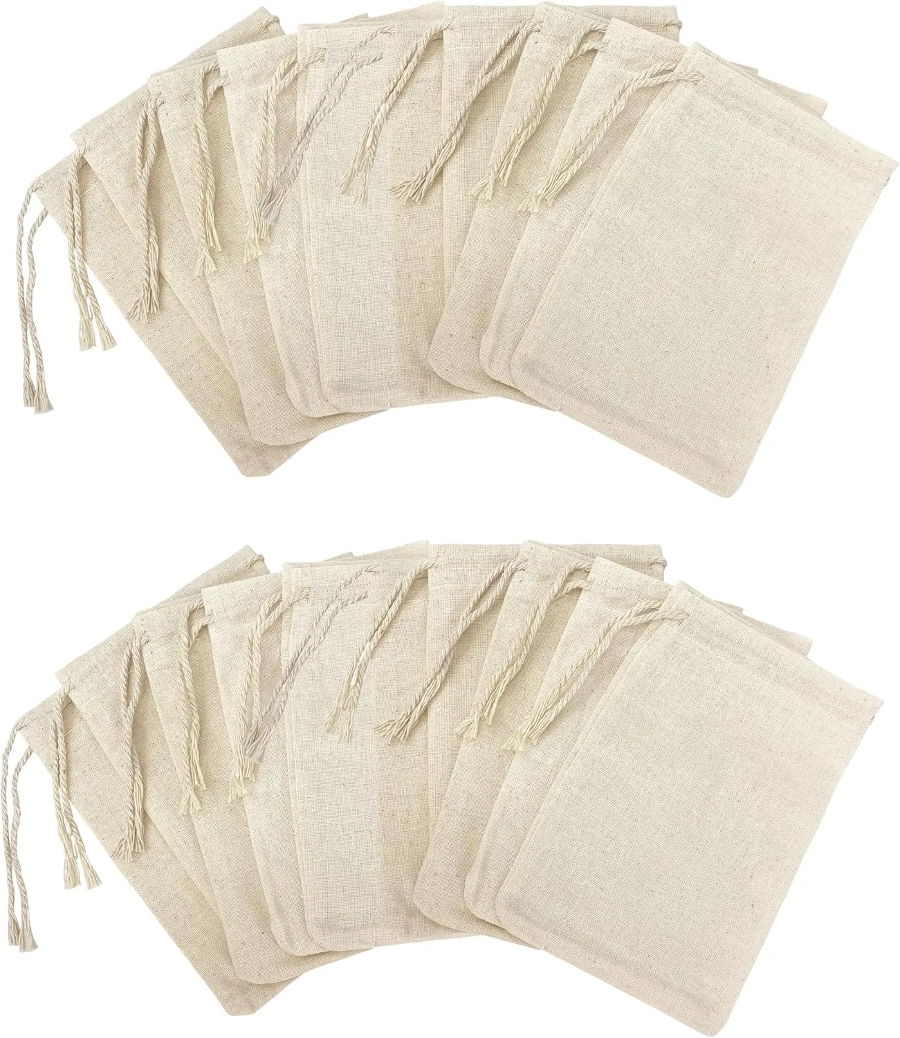 Mandala Crafts 15X9 Muslin Drawstring Bags Cotton Fabric Sachets - 15-Pack Cloth Drawstrings Gift Pouches for Treat Cooking Spice Toiletries Hair Dryers Shoes Bags