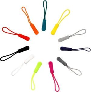 Mandala Crafts Assorted Colors Zipper Pull Replacement – 100 Replacement Zipper Pull Tab Pullers for Jackets Backpacks Purses Luggage – Nylon Zipper Cord Extension