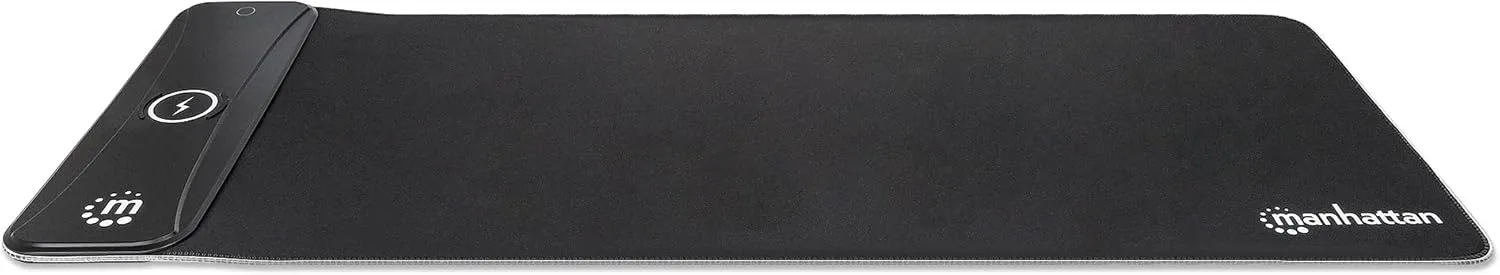 MANHATTAN XXL RGB LED Gaming Mouse Pad w/Wireless Charger, Large Gaming Mousepad with LED Light, Keyboard Pad with Non-Slip Rubber Base, Waterproof Mouse Pad for Home Office Decor- 425513