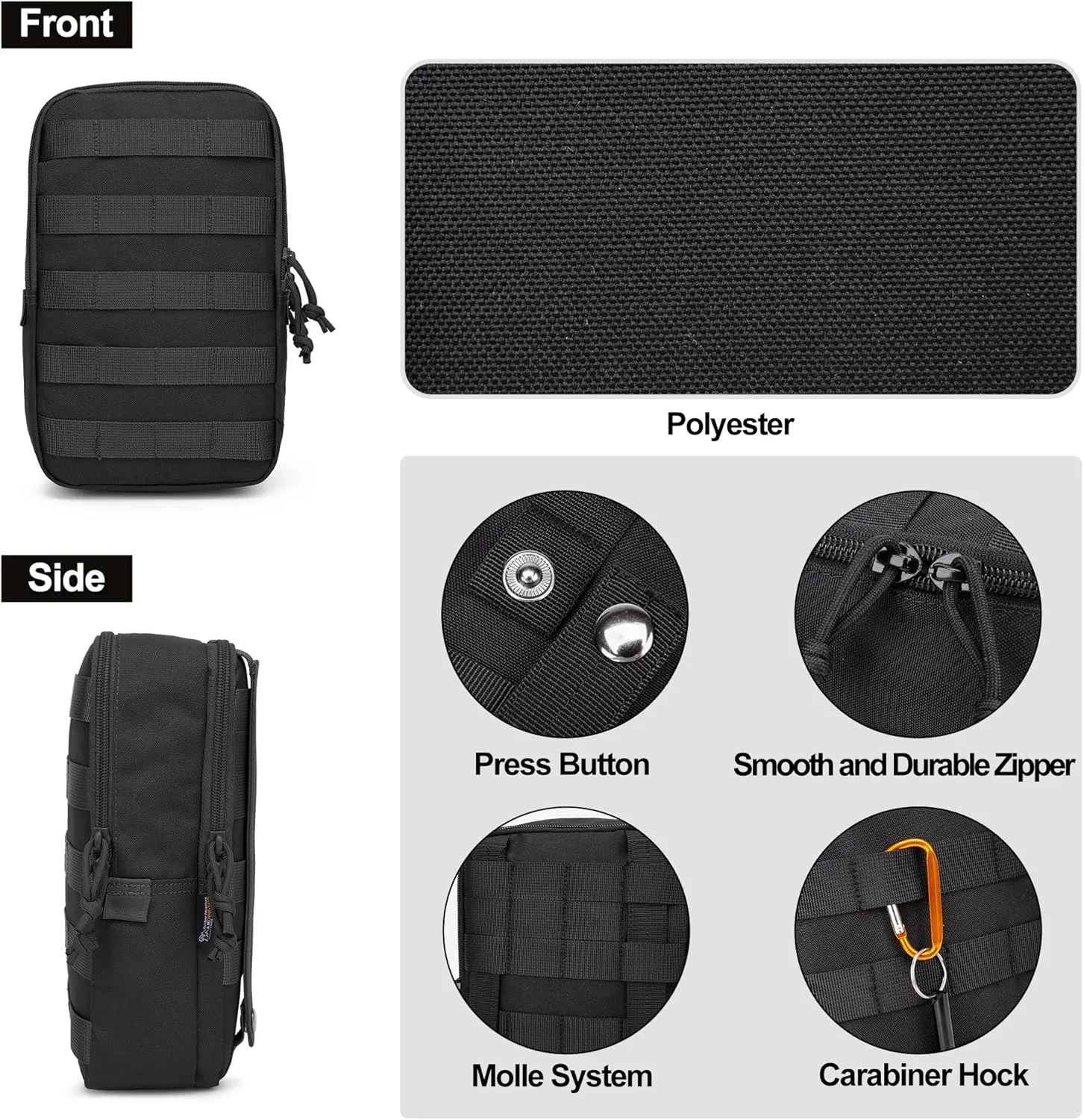 Mardingtop Molle Tactical Utility Pouch, EDC Admin Pouch Bag, Molle Attachment Military Modular Attachment