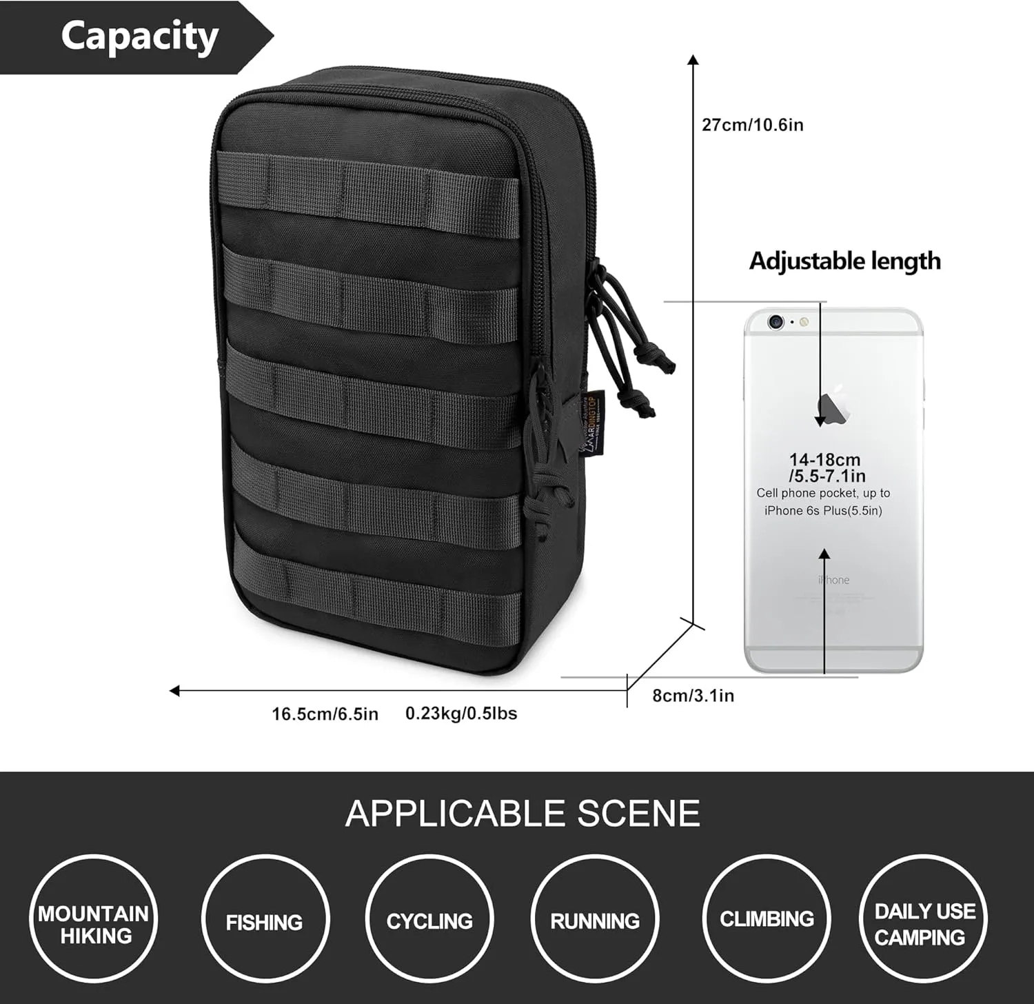 Mardingtop Molle Tactical Utility Pouch, EDC Admin Pouch Bag, Molle Attachment Military Modular Attachment