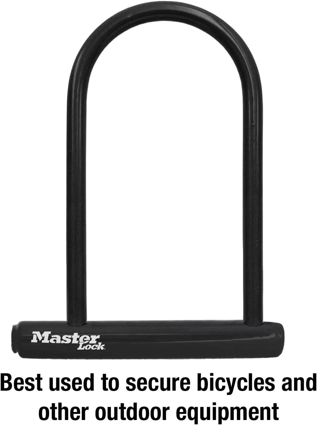 Master Lock Black Bike Lock with Key, Standard Size U-Lock for Bicycles and Other Outdoor Equipment, Anti-Theft Lock for Bikes, 8320D