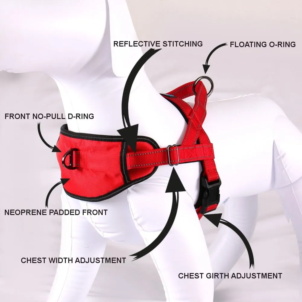 Max and Neo Passport Reflective Dog Harness - We Donate a Harness to a Dog Rescue for Every Harness Sold (X-Large, RED)