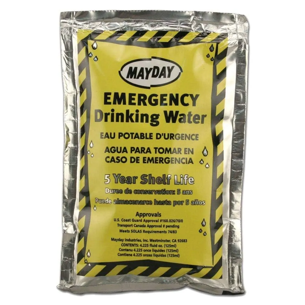 Mayday Emergency Water Pounches Case of 100. Emergency Preparedness, Survival and Backpacking