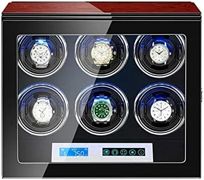 Mechanical Watch Shaker Automatic Watch Winder Box Silent Motor LCD Screen Built-in Illumination Adjustable Watch Pillows Piano Paint Exterior Efficency