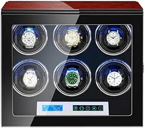 Mechanical Watch Shaker Automatic Watch Winder Box Silent Motor LCD Screen Built-in Illumination Adjustable Watch Pillows Piano Paint Exterior Efficency