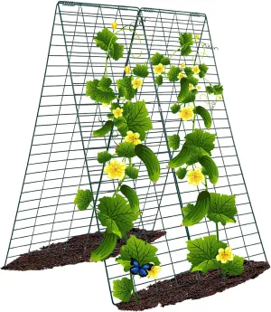 Metal Cucumber Trellis Foldable,Garden Trellis for Climbing Outdoor Plants,Tomato Plant Support,Green Bean Trellis,Vegetable Trellis,Zucchini Trellis,Plant Holders for Outside (1)