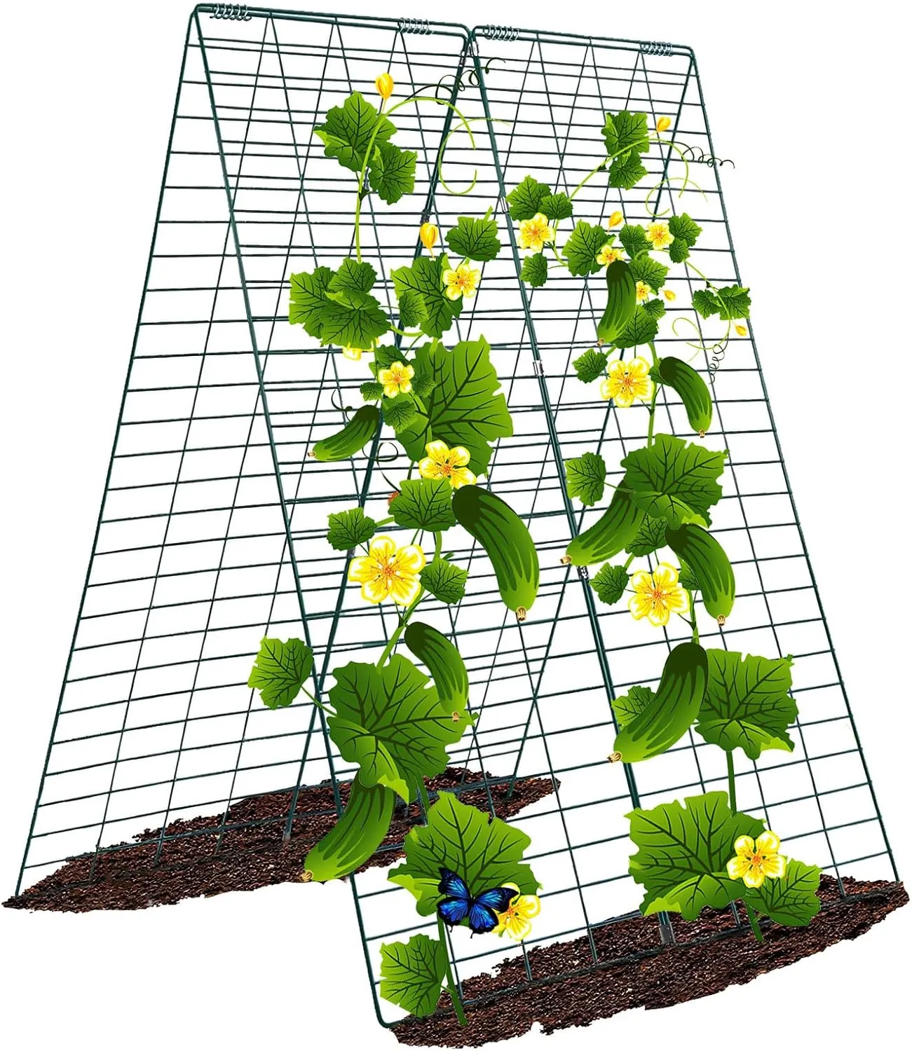 Metal Cucumber Trellis Foldable,Garden Trellis for Climbing Outdoor Plants,Tomato Plant Support,Green Bean Trellis,Vegetable Trellis,Zucchini Trellis,Plant Holders for Outside (1)