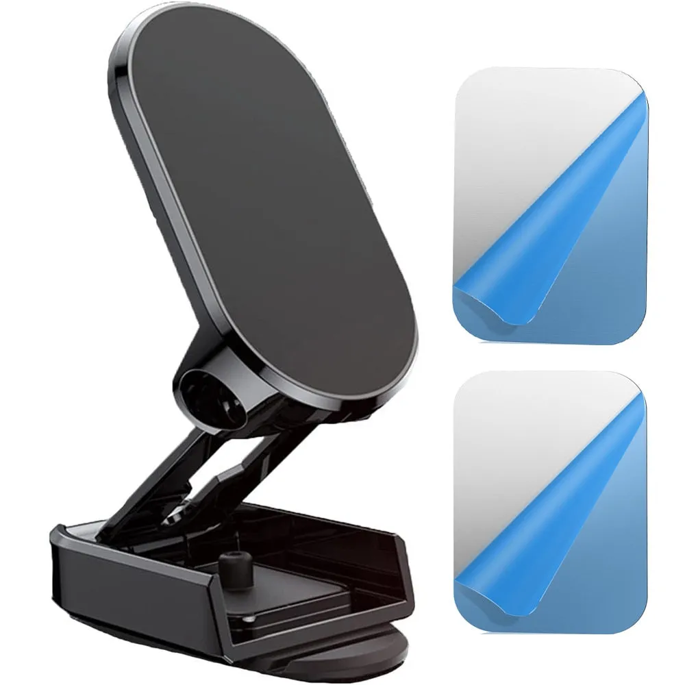 Metal Magnetic Car Mobile Phone Holder Folding Magnet Cell Phone Stand in Car GPS Support For iPhone Xiaomi 360° Rotatable Mount