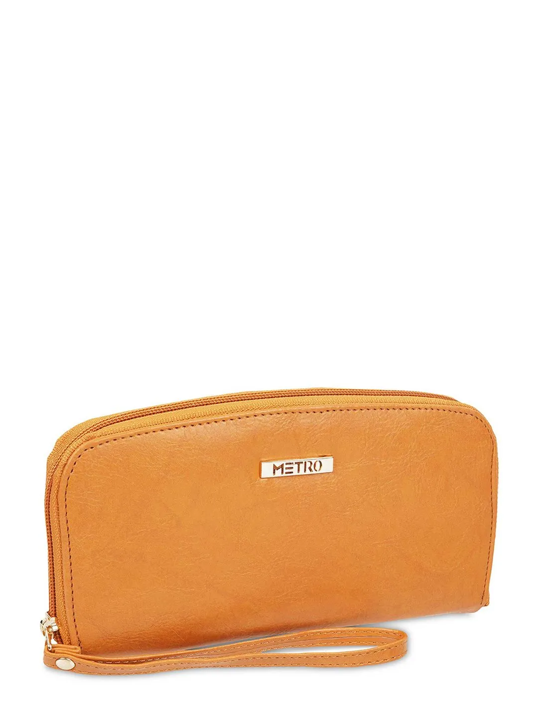 Metro Women Textured Zip Around Wallet