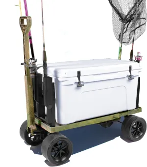 Mighty Max Cart Collapsible Outdoor Utility Wagon, 250lb Capacity, Fishing Camping Gardening Yard All-Terrain Cooler Wheels with Rod Holders, Camo