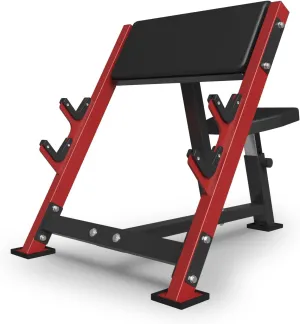 Mikolo Preacher Curl Bench, Seated Arm Isolated Barbell Dumbbell Bicep Station, Bicep Curl Machine with 2 Bar Holders for Home Gym