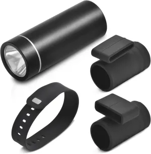 Mini Flashlight, Pocket Handheld Wrist Watch Flash Light, 200 Lumens Adjustable Brightness LED Torch, Powered Rechargeable Battery USB C Cable for Dog Walking Camping
