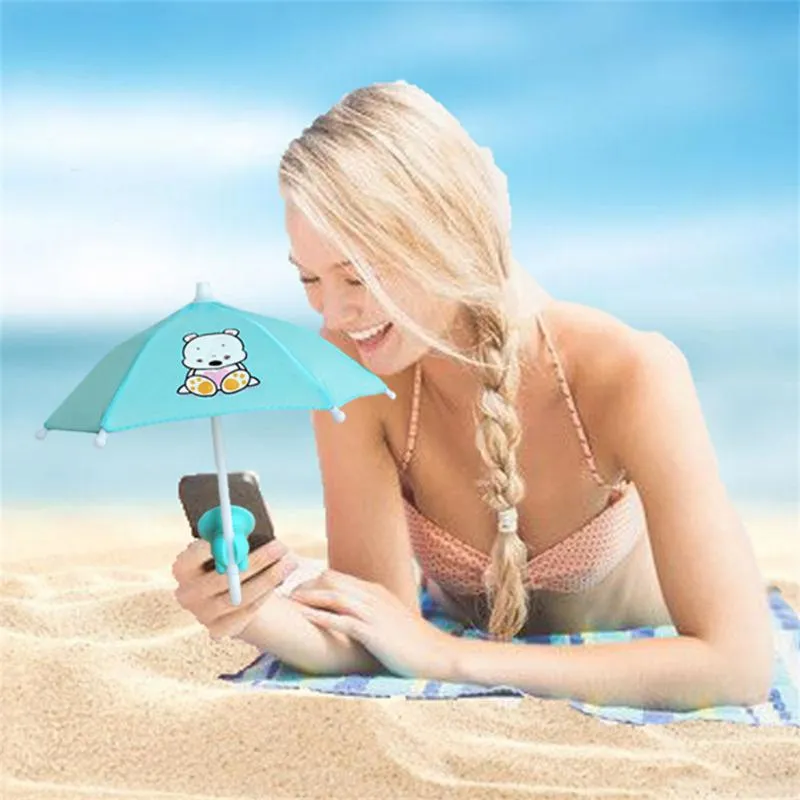 Mini Umbrella Phone Stands Cute Outdoor Cover Sun Shield Mount Phone Holder Stand Universal With Suction Cup Cell