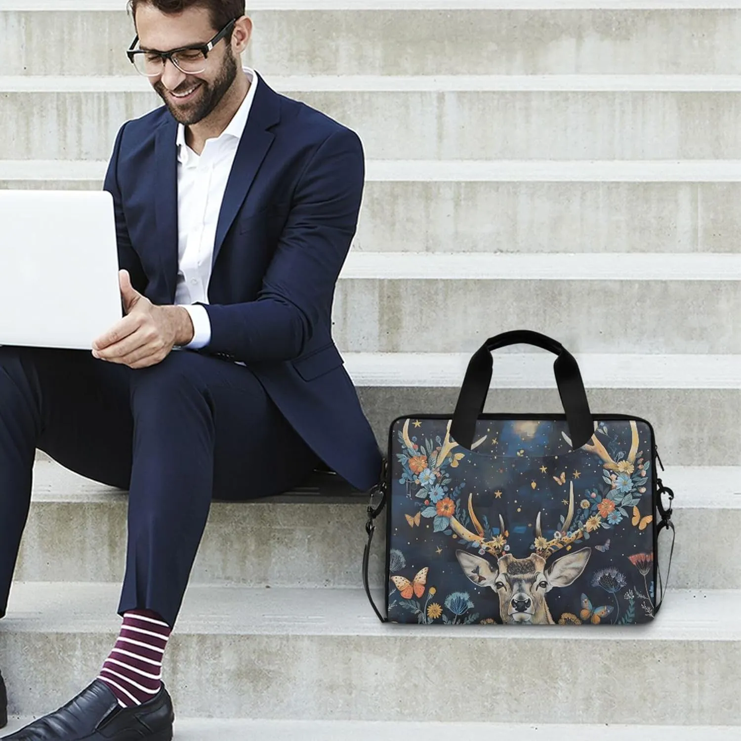 MNSRUU Laptop Bag Women Men Laptop Messenger Soccer Net