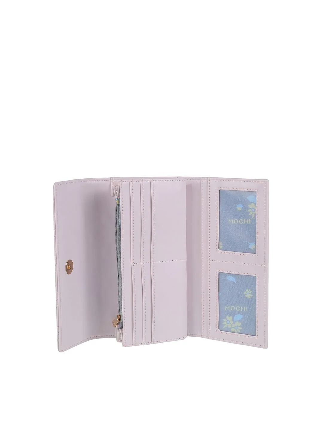 Mochi Women Textured PU Three Fold Wallet
