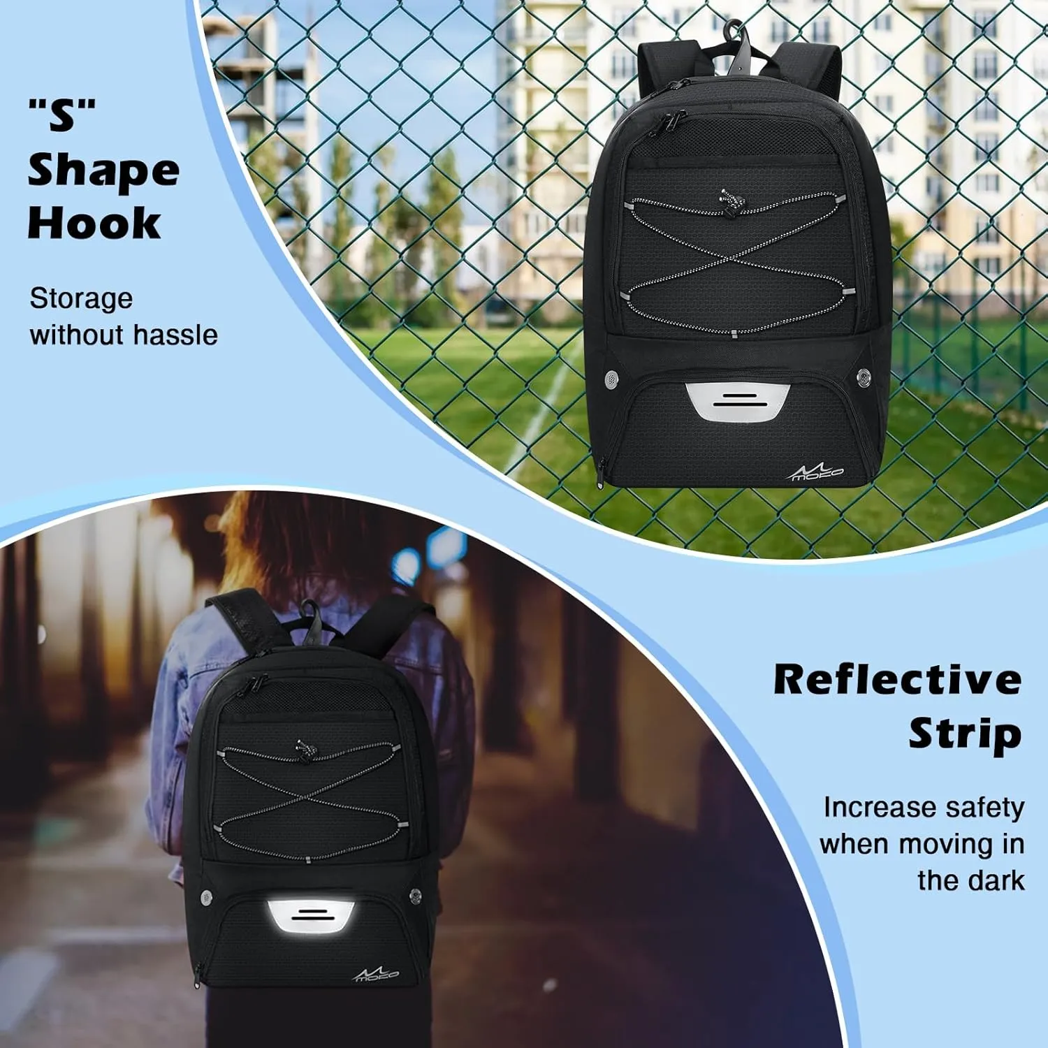 MoKo Soccer Bag Backpack, Basketball Backpack for Men & Women with Separate Ball