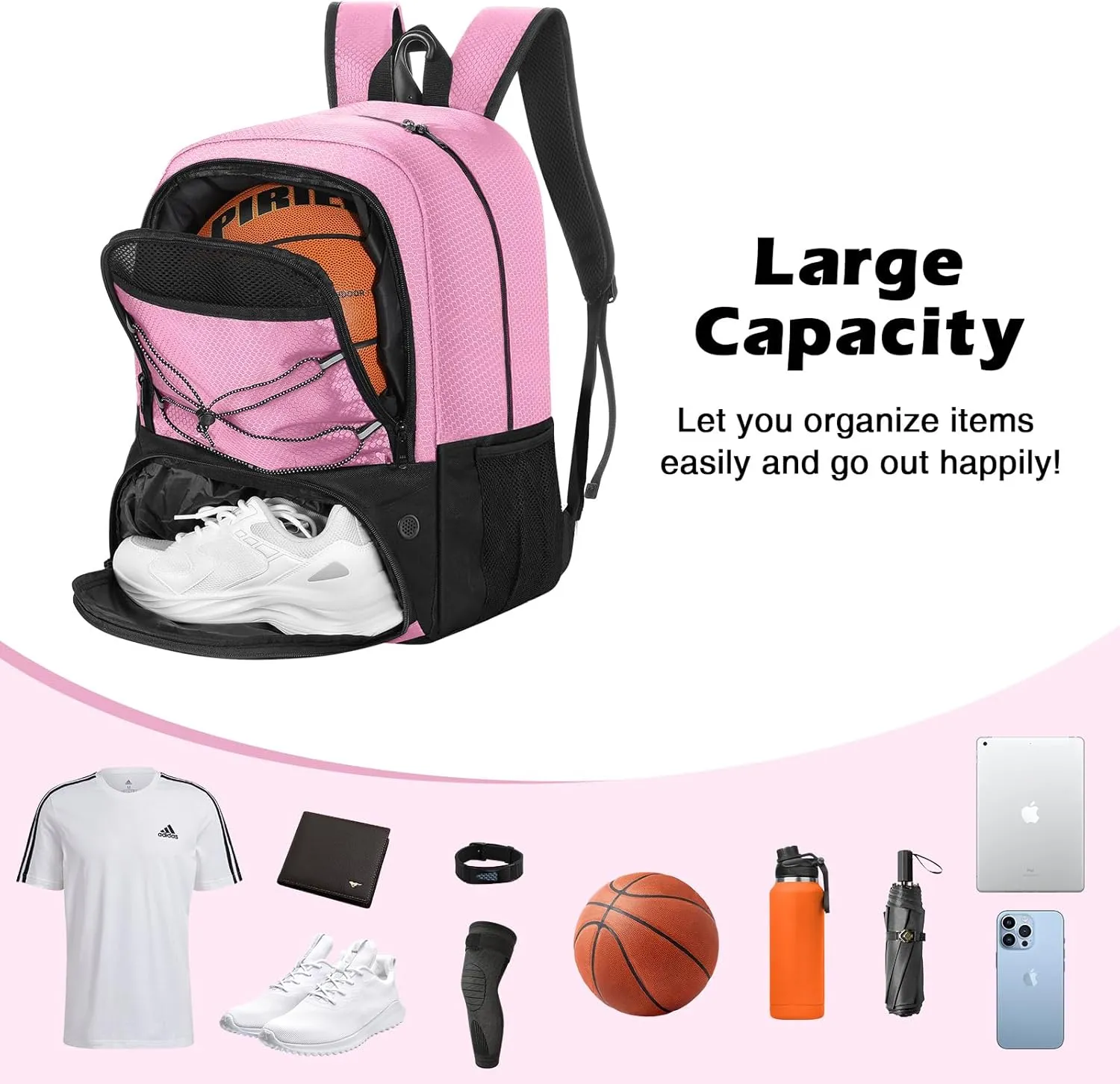MoKo Soccer Bag Backpack, Basketball Backpack for Men & Women with Separate Ball