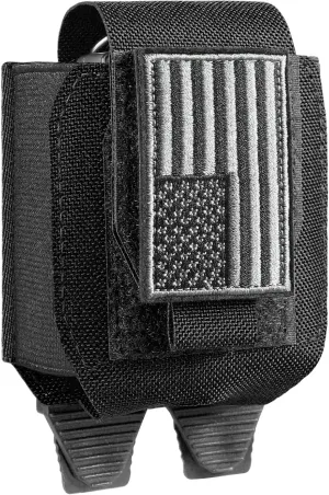Molle Handcuff Pouch, Handcuff Case for Duty Belt/Tactical Vest, Handcuff Holster with USA Flag Patch Fit ASP Handcuff/Hinged Handcuff/Chain Handcuff/Folding Rigid Handcuff