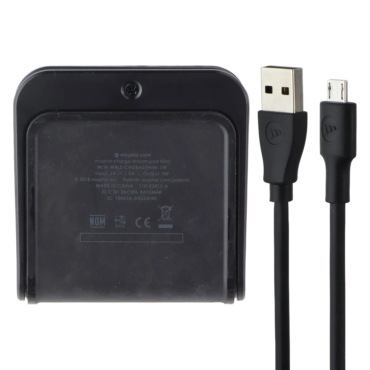 Mophie Charge Steam Pad Mini - Wireless Charger for Qi Phones - Black