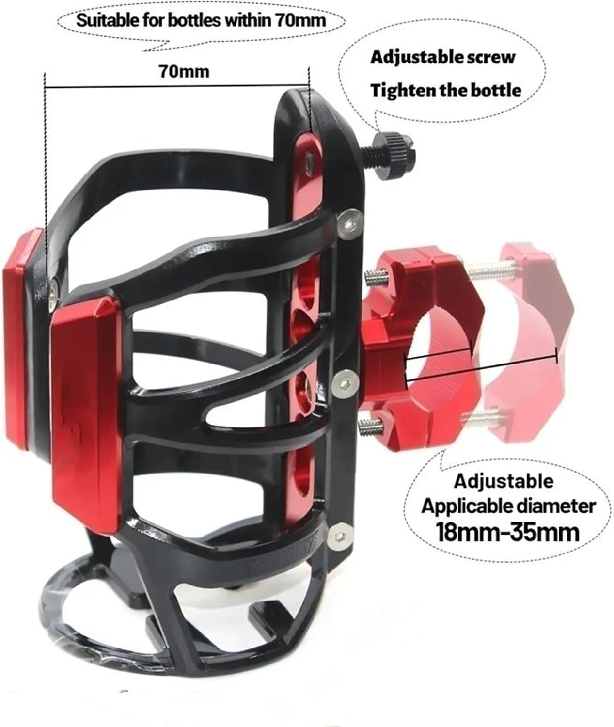 Motorcycle Accessories for BMW R1300GS R 1300 GS R1300 GS ADV 2023 2024 Motorcycle Accessorie Beverage Water Bottle Cage Drink Cup Holder Universal(Gris)
