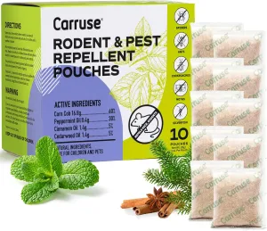 Mouse Rodent Repellent Peppermint Oil: Home Pest Control Pouches for Rate/Spiders/Moths/Ants/Roaches/Silverfish Deterrent - Mice Away Repellent Indoor & Outdoor(10 Packs)(Yellow)