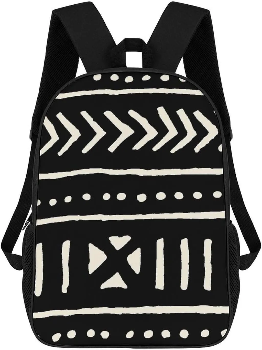 Mud Cloth Black And White Backpack Lightweight Waterproof Laptop Backpack for Unisex