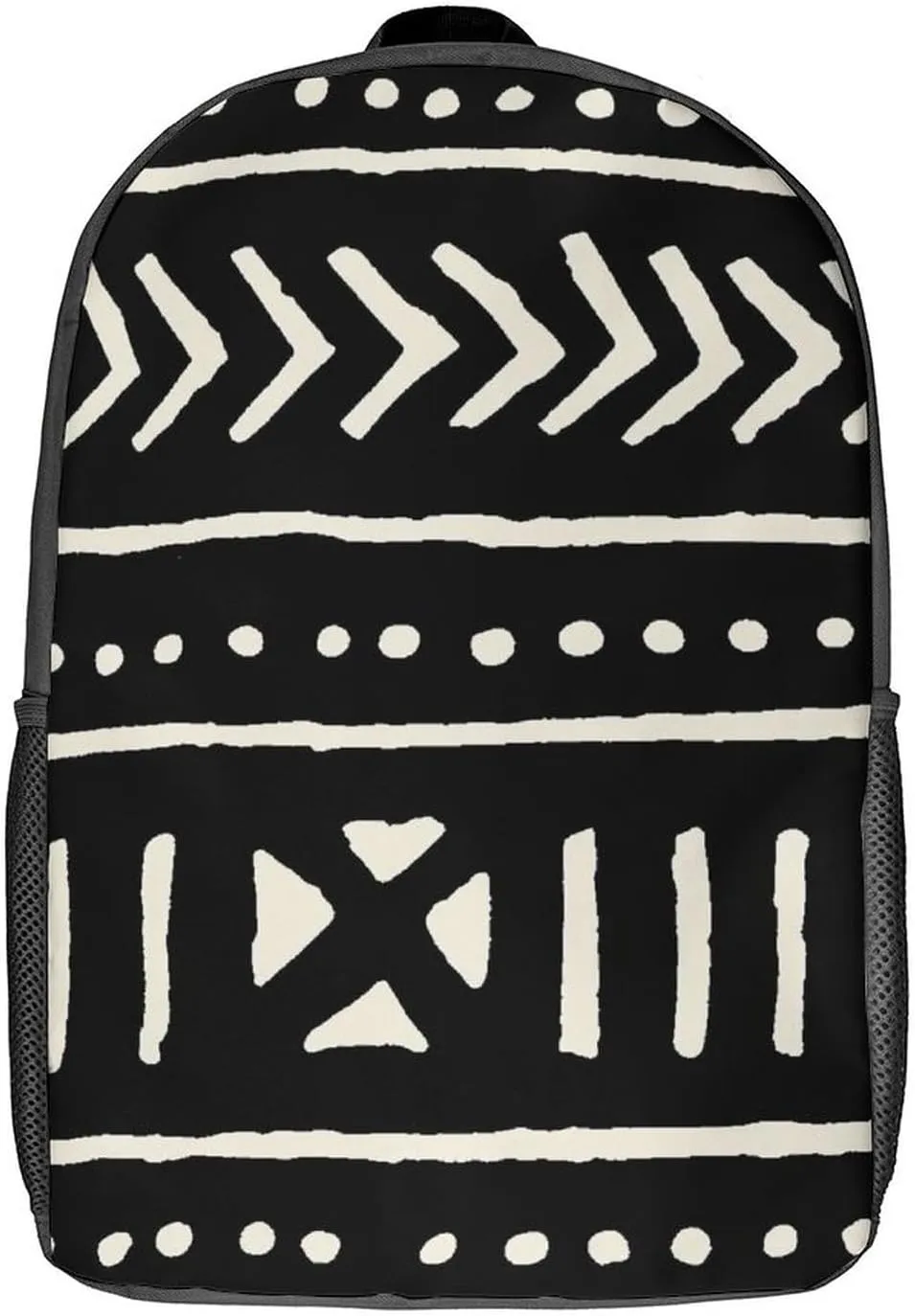 Mud Cloth Black And White Backpack Lightweight Waterproof Laptop Backpack for Unisex