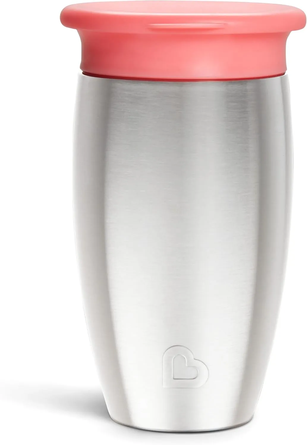 Munchkin Stainless Steel Sippy Cups for Toddlers 1-3, Spill Proof Miracle 360 Cup, Insulated, 10 Ounce, Pink