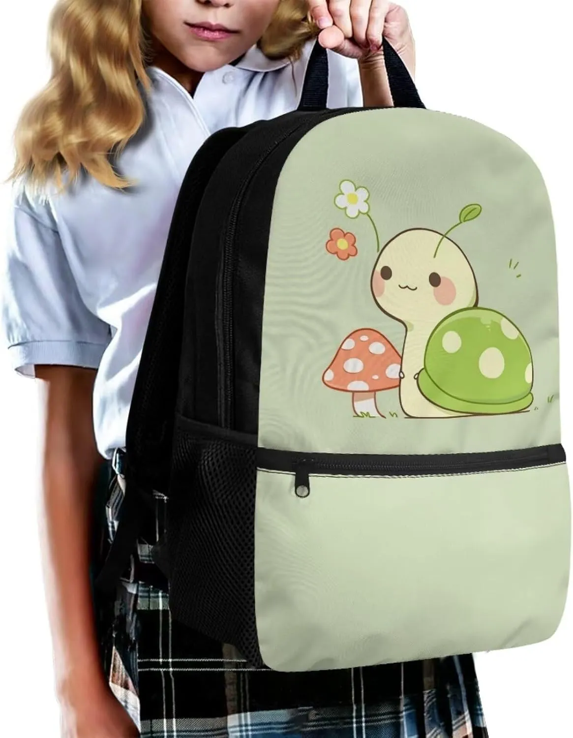 Mushroom Snail Baby Girls School Bags for 5Th 6Th Grade Kids Backpack for Preschool Child Bookbag for 5-7 8-13 Children Book Bags for Boys Rucksack Dating Outdoor