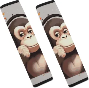 Music Monkey Auto Seat Belt Cover 2PCS Universal Car Seat Belt Shoulder Protector Pad, Protect Your Shoulders and Neck for Car Seat Belt, Shoulder Bag, Backpack