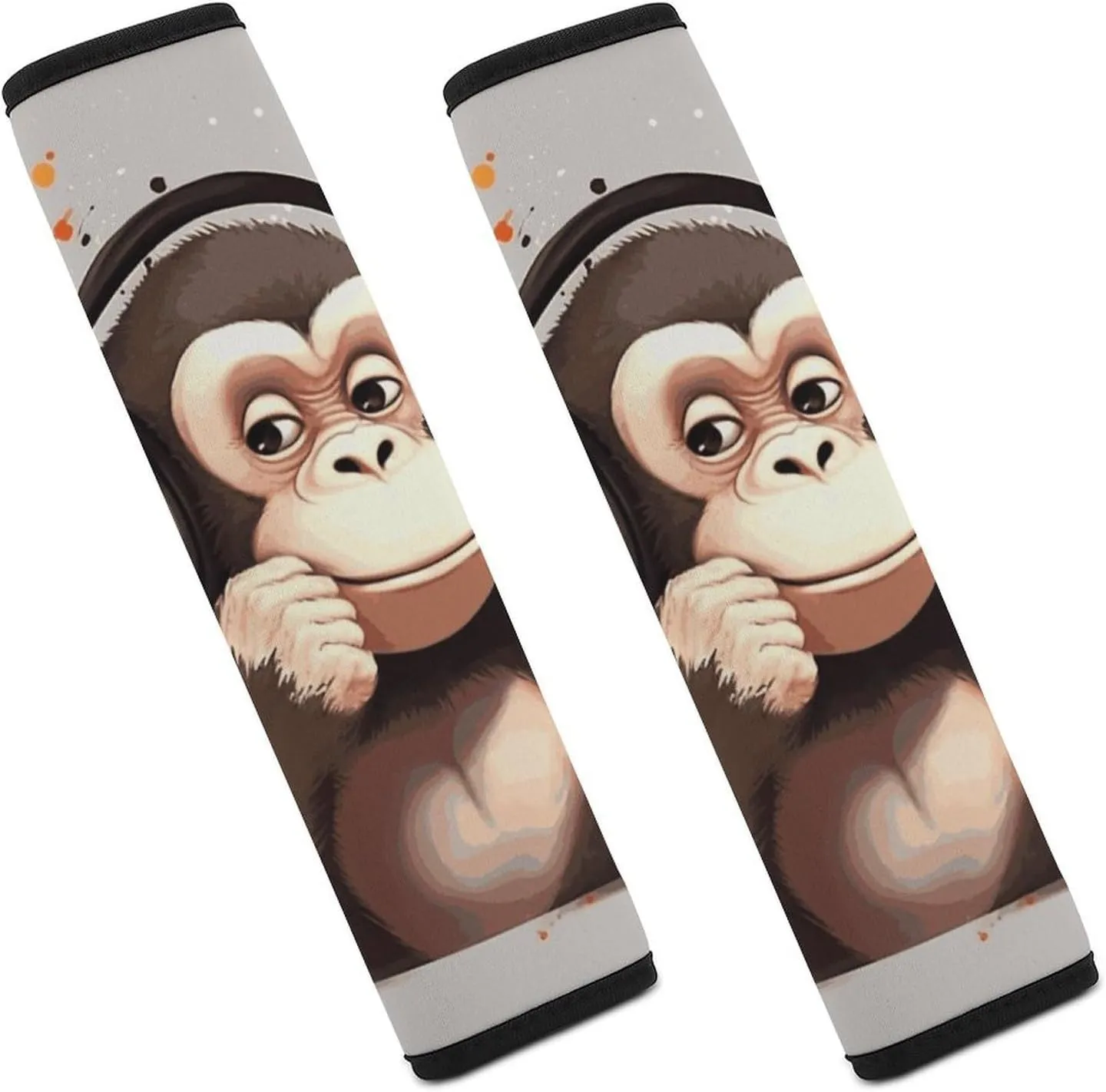 Music Monkey Auto Seat Belt Cover 2PCS Universal Car Seat Belt Shoulder Protector Pad, Protect Your Shoulders and Neck for Car Seat Belt, Shoulder Bag, Backpack