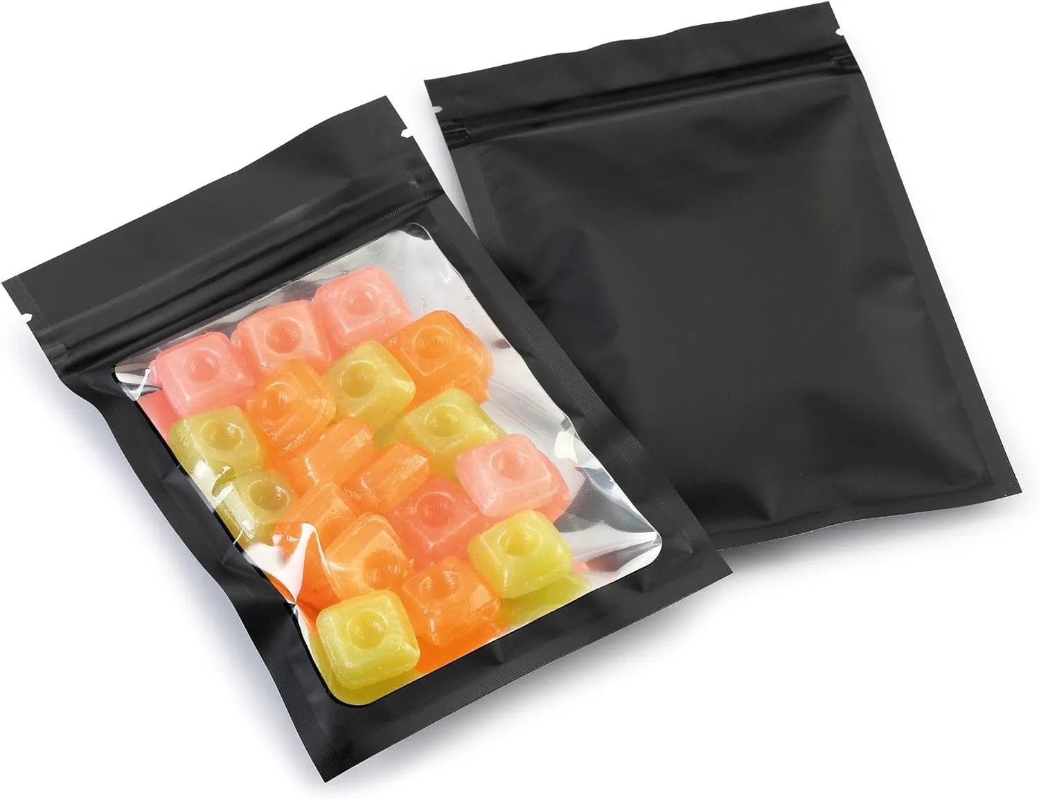 Mylar Bags with Ziplock 4 x 6" | 100 Bags | Black | Sealable Heat Seal Bags for Candy and Food Packaging, Medications and Vitamins | For Liquid and Solids (Black, 4" x 6")