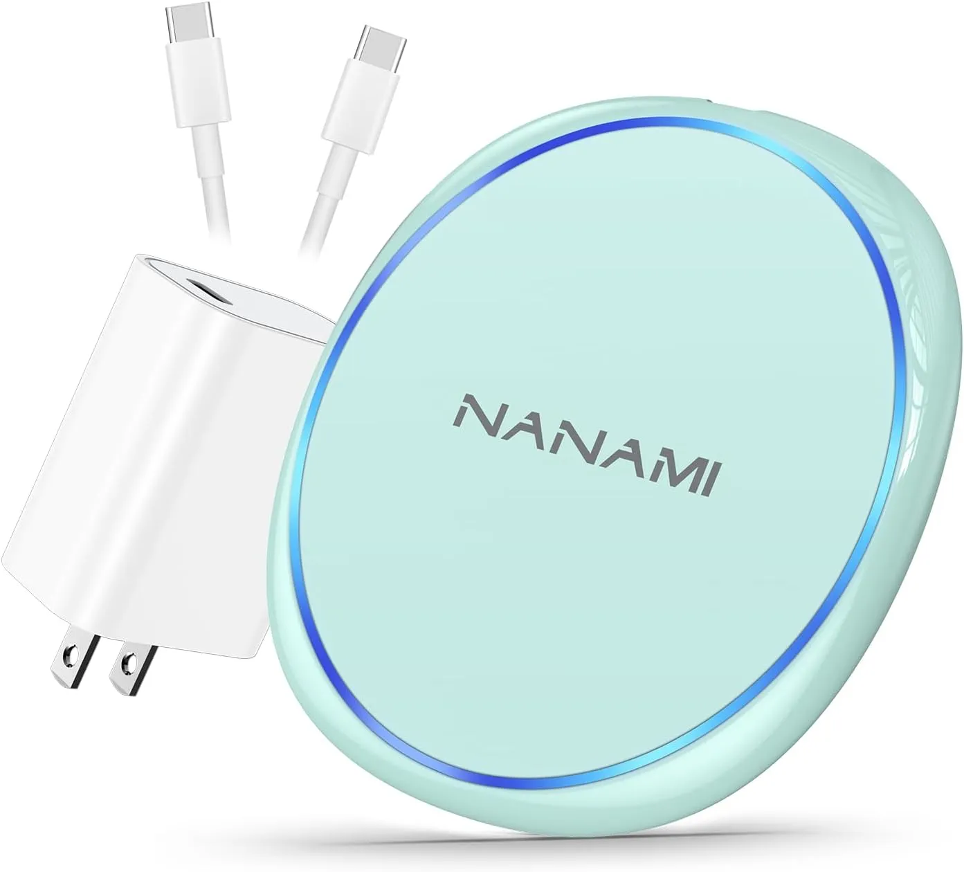 NANAMI Fast Wireless Charger, 7.5W Qi Certified Charging Pad with PD30W Adapter USB Charger for iPhone 16/15/14/13/12/11 Pro Max/8 Plus/Airpods,10W for Samsung S25 S24 Ultra S23 S22 S21/Note 20, Green