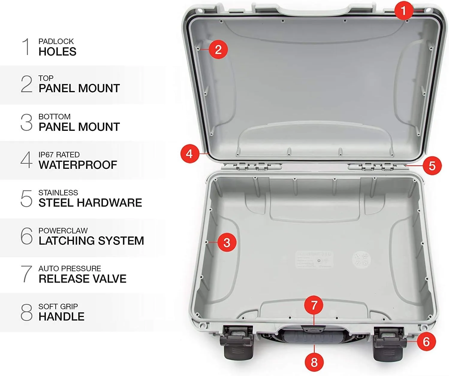 Nanuk 910 Waterproof Hard Case with Foam Insert - Silver